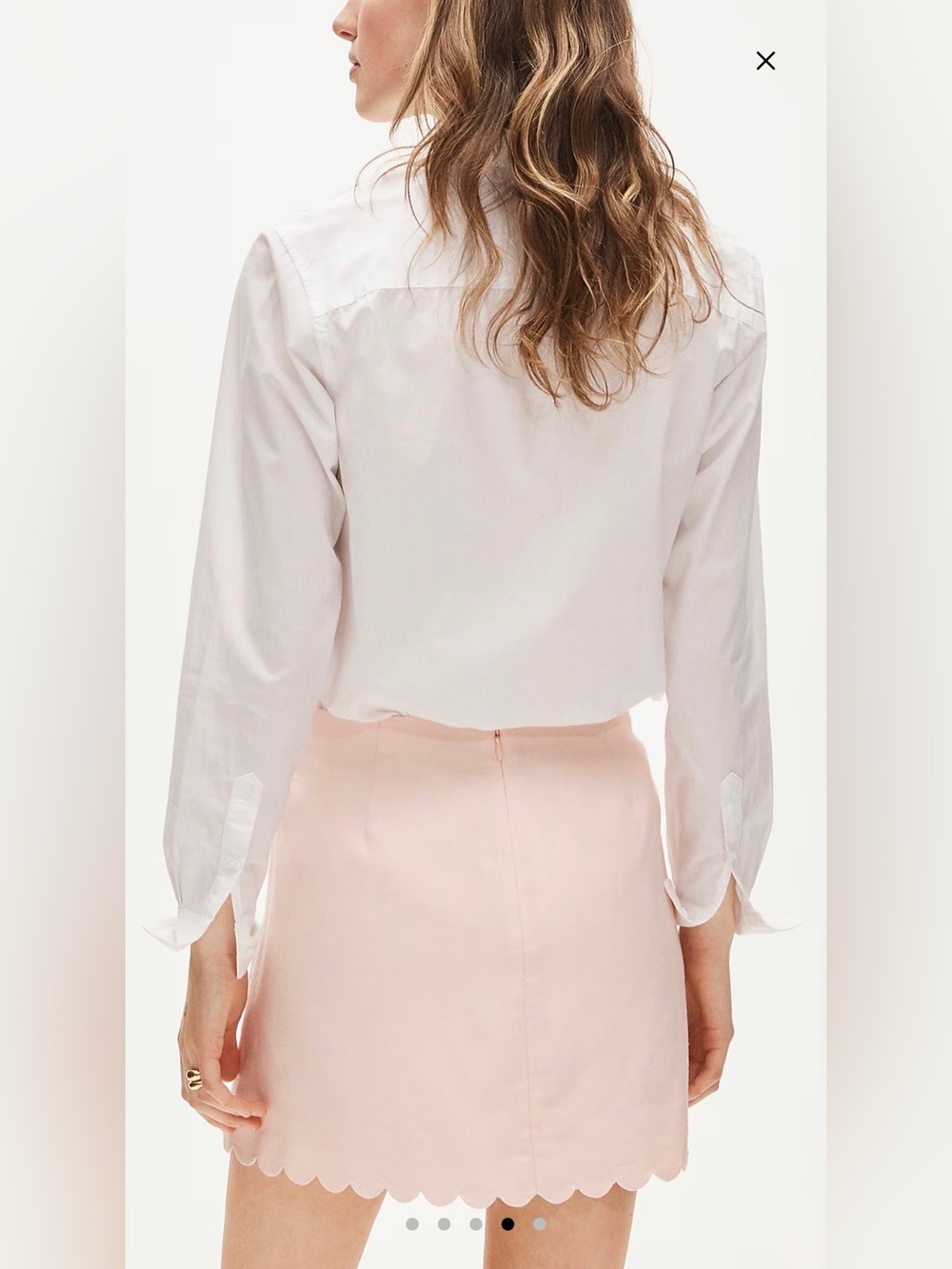 J. Crew Pale Pink Blush Linen Blend Scalloped Hem Mini Skirt s 6 - Picture 2 of 8